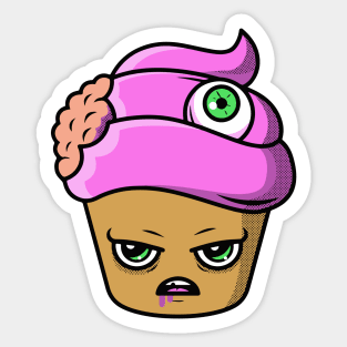 Zombie Cupcake Drawing Sticker